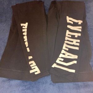 2 pairs of Everlast Leggings in Black with White Logo
